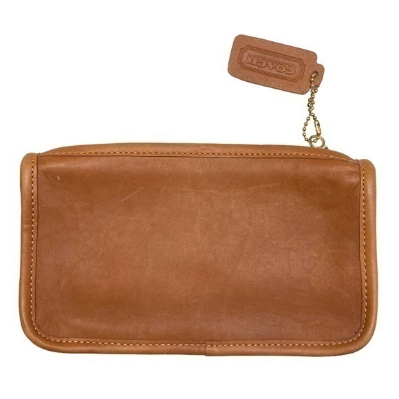 Coach Vintage English Tan Leather Chunky Case Clutch Bag